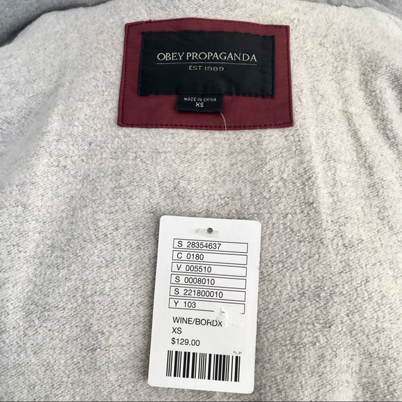 Faux Leather Moto Bomber Jacket Hoodie Red Grey - Picture 9 of 10